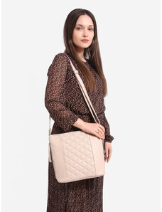 Women's quilted handbag beige Shelvt