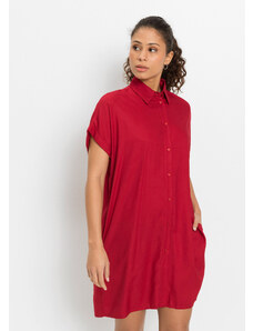 bonprix Blúzkové šaty z udržateľnej viskózy, farba červená, rozm. 48