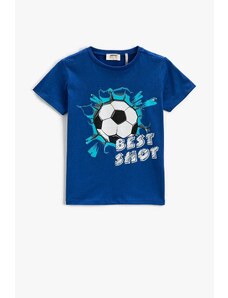 Koton Chlapčenské futbalové tričko s krátkym rukávom s výstrihom 3skb10069tk