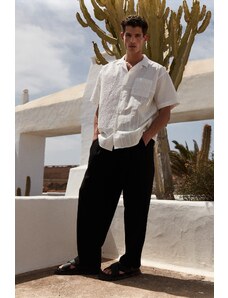 Trendyol Collection Limitovaná edícia biela oversize letná košeľa Brode Blocked