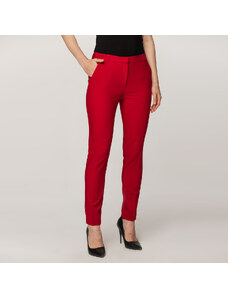 Willsoor Dámske spoločenské nohavice červenej farby 11160