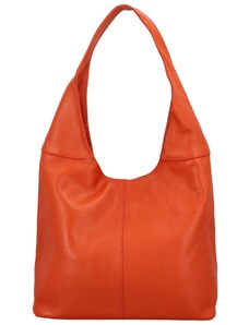 Dámska kožená kabelka cez rameno tmavo oranžová - ItalY SkyFull oranžová