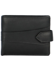 Pánska kožená peňaženka čierna hladká - Tomas Inrogo čierna