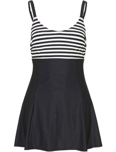 bonprix Sťahovacie kúpacie šaty s ľahkým tvarujúcim efektom, farba čierna