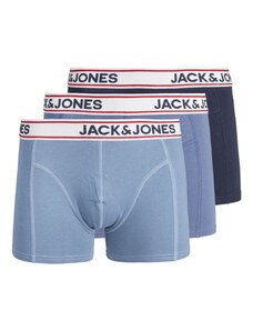 JACK & JONES Boxerky 'Jake' námornícka modrá / svetlomodrá / tmavočervená / biela