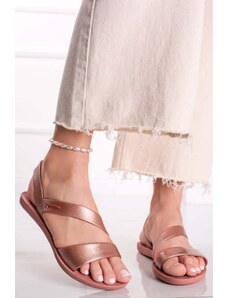 Ipanema Ružovozlaté nízke gumené sandále Vibe