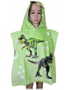 BrandMac Detské plážové pončo - osuška s kapucňou a dinosaurami