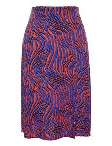 Trendyol Curve Multicolored Animal Print A-line Shally Knitted Skirt