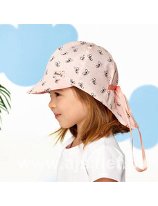 AJS Bavlnená letná čiapka s chráničom krku ružová, obv. hlavy 52 cm