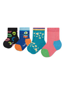 Súprava 4 párov vysokých detských ponožiek Happy Socks