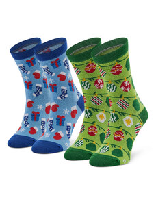 Súprava 2 párov vysokých detských ponožiek Rainbow Socks