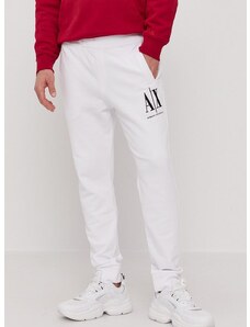 Nohavice Armani Exchange pánske, biela farba, jednofarebné, 8NZPPA ZJ1ZZ NOS