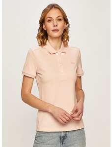 Tričko Lacoste dámske, ružová farba, s golierom