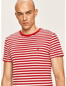 Tričko Tommy Hilfiger pánske,červená farba,jednofarebné,MW0MW10800