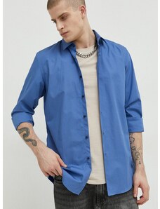 Košeľa HUGO pánska,fialová farba,slim,s klasickým golierom,50289499