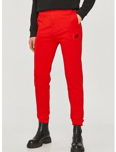 Nohavice Hugo dámske, červená farba, jednofarebné, 50455983