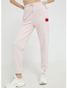 Nohavice HUGO dámske,ružová farba,jednofarebné,50455983