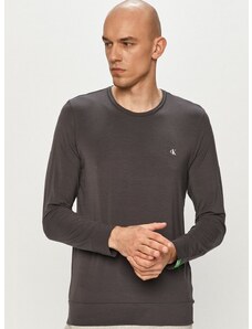 Tričko s dlhým rukávom Calvin Klein Underwear šedá farba, jednofarebné