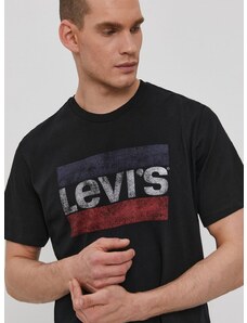 Tričko Levi's 39636.0050-Blacks, pánske, čierna farba, s potlačou