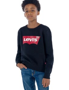 Detská mikina Levi's čierna farba, s potlačou