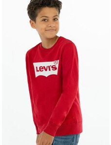 Detská mikina Levi's červená farba, s potlačou
