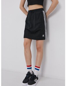 Sukňa adidas Originals H37774-BLACK, čierna farba, mini, rovná