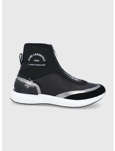 Topánky Karl Lagerfeld čierna farba, na plochom podpätku