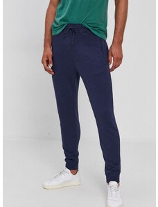 Nohavice Polo Ralph Lauren pánske, tmavomodrá farba, jednofarebné