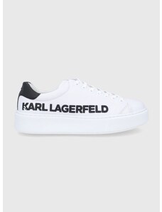 Kožená obuv Karl Lagerfeld MAXI KUP biela farba