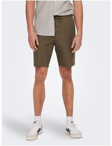 Brown Men's Linen Shorts ONLY & SONS Linus - Men