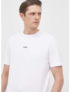 Tričko BOSS BOSS ORANGE pánske, biela farba, jednofarebné, 50473278