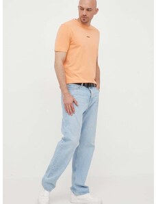 Tričko BOSS BOSS ORANGE pánske, oranžová farba, jednofarebné, 50473278