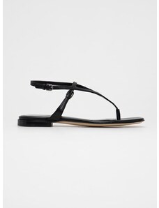Kožené sandále Emporio Armani dámske, čierna farba,