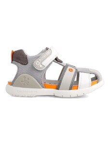 Detské kožené sandále Biomecanics šedá farba