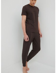 Tepláky Calvin Klein Underwear pánske, hnedá farba, jednofarebné
