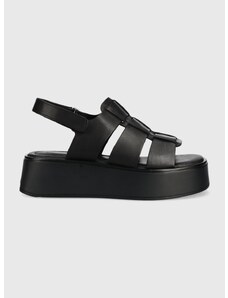 Kožené sandále Vagabond Shoemakers Courtney dámske, čierna farba, na platforme