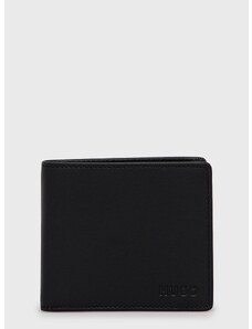 Kožená peňaženka HUGO pánsky, čierna farba, 50470760