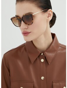 Slnečné okuliare Michael Kors dámske, hnedá farba