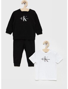 Detská súprava Calvin Klein Jeans čierna farba