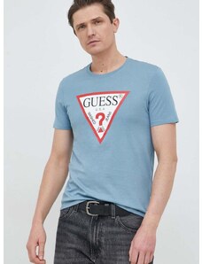 Bavlnené tričko Guess s potlačou