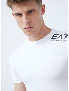 Tričko EA7 Emporio Armani Training pánske, biela farba, s potlačou