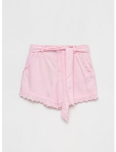 Detské krátke nohavice Guess ružová farba, jednofarebné,
