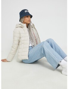 Bunda Tommy Jeans dámska, béžová farba, zimná,, DW0DW13741