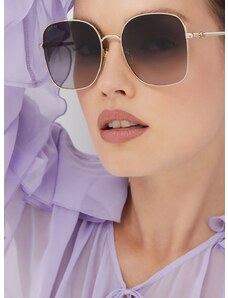 Slnečné okuliare Gucci dámske, zlatá farba, GG1143S