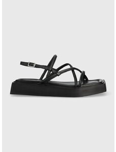 Kožené sandále Vagabond Shoemakers Evy dámske, čierna farba, na platforme