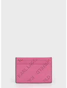 Puzdro na karty Karl Lagerfeld dámsky, ružová farba