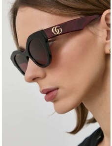 Slnečné okuliare Gucci dámske, bordová farba