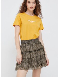 bershka checked pleated mini skirt in mint