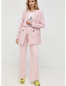 Sako Karl Lagerfeld ružová farba, dvojradové, jednofarebné