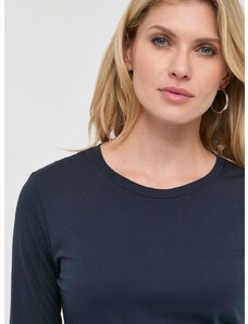 Bavlnené tričko s dlhým rukávom Armani Exchange tmavomodrá farba,